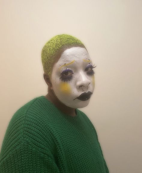 Brown Clown Makeup, Clown Makeup Dark Skin, Green Clown Makeup, Black Clown Makeup, Dark Clowncore Makeup, Clown Core Makeup Black, Goth Clowncore Makeup, Clowning Around, Clown Makeup