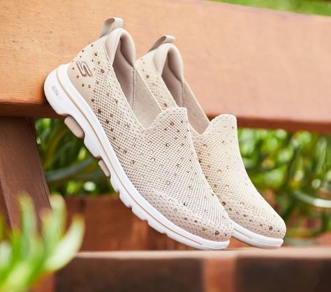 GIVEAWAY! 💰Feel like adding a little BLING to your wardrobe? For your chance to win a $100 gift card, enter the contest by following the… | Instagram Skechers Go Walk, Slip On Trainers, Dress Sketches, Skechers Women, To Win, Heel Height, Fashion Beauty, Fashion Jewelry, Walking