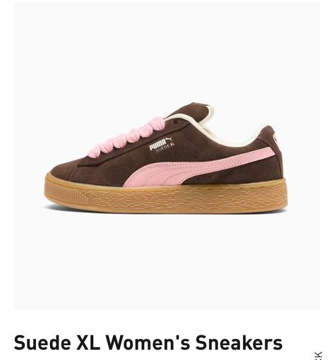 puma suede XL sneakers in Chestnut Brown-Peach Smoothie-Frosted Ivory Peach Smoothie, Color Combos Outfit, Shoe Wishlist, Brown And Pink, Puma Suede, Chestnut Brown, Pink Brown, Color Combos, Chestnut