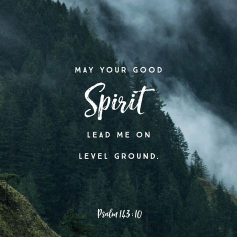 Psalm 143 10, Hymns Of Praise, Psalm 143, Lead Me On, Spirit Lead Me, Good Spirits, Daily Bible Verse, Verse Of The Day, My God