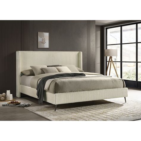 Transform your bedroom into a luxurious haven with the Mavela Bed Collection. This stunning panel bed combines modern design with ultimate comfort, making it the perfect centerpiece for any contemporary bedroom decor. Upholstered Bedroom Set, Corduroy Upholstery, Complete Bedroom Set, 2 Nightstands, Wide Wale Corduroy, Wood Bedroom Sets, Matching Nightstands, Upholstery Bed, Queen Panel Beds