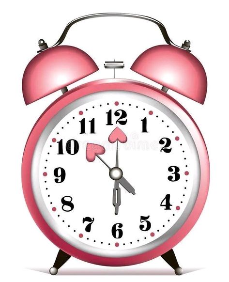 Valentines App Icons, Alarm Clock Illustration, App Icons Clock, Baby Shower Scrapbook, Clock Illustration, Pink Clock, Clock Clipart, Clock Vector, Pink Clocks