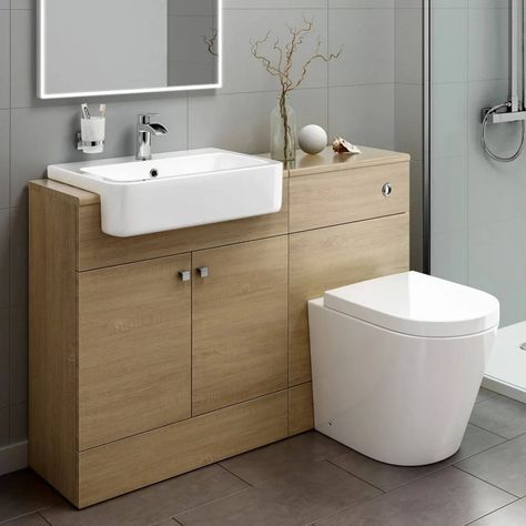 15+ Modern Toilet Sink Combo For Small Bathroom Space - Architectures Ideas Toilet And Sink Unit, Bathroom Cupboards, Mini Bad, Oak Vanity, Fitted Bathroom Furniture, Best Kitchen Design, Toilet Vanity, Sink Vanity Unit, Small Bathroom Interior