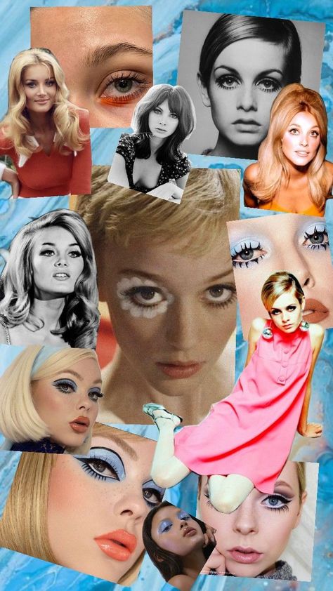 ၄၃ Collage, Make Up, 60s Collage, 70's Makeup, Blue Eye Makeup, Makeup