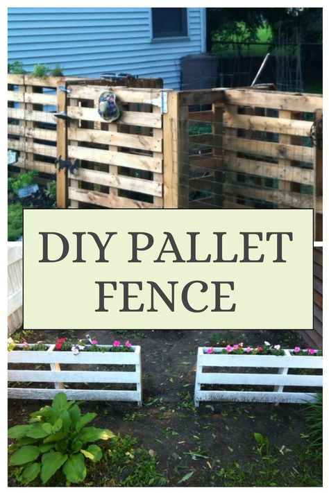 Looking for creative and budget-friendly ways to fence your garden or property? Learn how to make a wood pallet fence with these simple and effective tips. Perfect for all your recycled pallet projects, this DIY fence is a cost-effective solution. Diy Pallet Privacy Wall, Outdoor Gates Ideas, Fence Made From Pallets, Pallet Privacy Fences, Pallet Fence Ideas, Pallet Fences, Pallet Fence Diy, Wood Pallet Fence, Lawn Care Diy