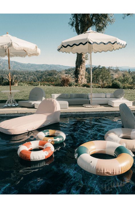 Cast a bit of retro allure into your pool days with this classic circular float featuring dusty hues and handles. 10" x 10" x 3" PVC Imported Retro Pool Parties, Wedding Pool Party, Business And Pleasure, Pool Party Decorations, Pool Signs, Garden Games, Pool Decor, Mermaid Life, Welcome To The Party