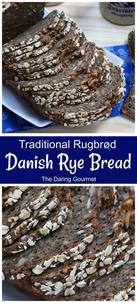 This authentic homemade Danish rye bread (rugbrod) is packed with nutrients, has a fantastic texture and tastes  absolutely incredible! Danish Rye Bread, Homemade Danish, Rye Bread Recipe, Danish Cuisine, Rye Bread Recipes, Scandinavian Food, Danish Food, Rye Bread, Bread Recipes Homemade