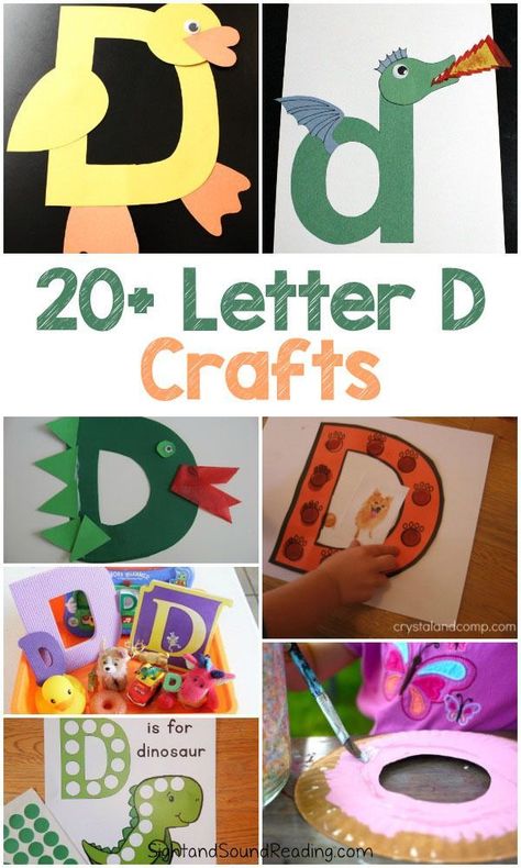 Letter D Crafts Letter D Crafts for preschool or kindergarten - Fun, easy and educational! Students will have fun learning and making these fun crafts! Letter D Lesson Plan Preschool, Letter D Preschool Craft, A Crafts For Preschool, Joy School, Letter D Crafts, Alphabet Crafts Preschool, Abc Crafts, Alphabet Letter Crafts, Kindergarten Letters