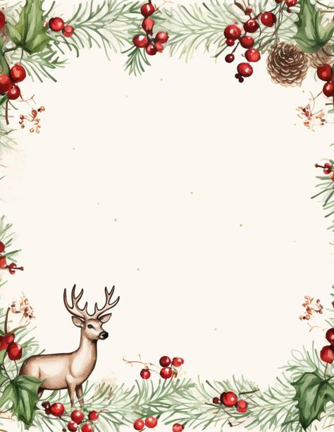 Christmas Border Paper, Christmas Border Design, Wallpaper Frames, Christmas Boarders, Free Christmas Borders, Christmas Borders, Paper Stationary, Random Products, Japan Illustration