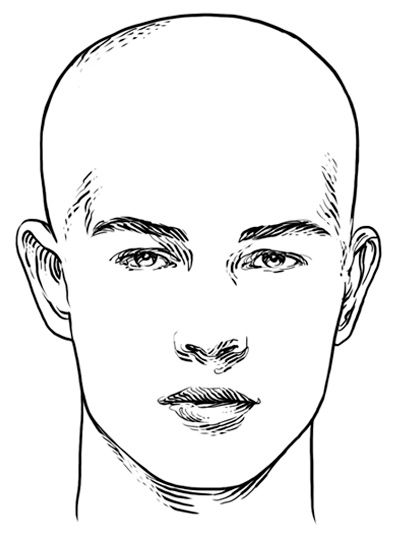 Diamond Face Shape - Men Male Face Shapes, Anatomy Head, Rectangle Face Shape, Men Beards, Sketch Board, Rectangle Face, Round Face Men, Haircut For Face Shape, Face Charts