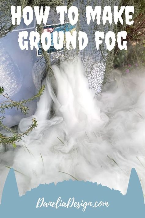 Diy Low Lying Fog Machine, Dry Ice Fog Diy, Spooky Outside Decor, Dementor Diy Halloween Decorations, Homemade Fog Machine, Halloween Diy House Decorations, Low Fog Machine, Fog Machine Halloween Ideas, Gorey Halloween Decorations