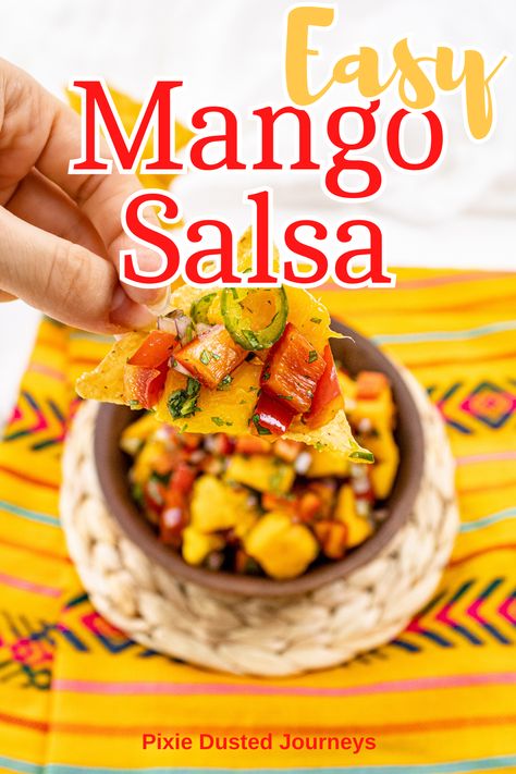 Looking for a quick and delicious salsa recipe? Try this 6-ingredient fresh mango salsa! Perfect for summer BBQs, tacos, or as a refreshing snack. Sweet, tangy, and spicy, this easy mango salsa will be your new go-to! Fresh Mango Salsa Recipe, Fresh Mango Salsa, Mango Salsa Recipes, Black Bean Salsa, Bean Salsa, Diy Easy Recipes, Jalapeno Peppers, Fruit Salsa, Cooked Chicken