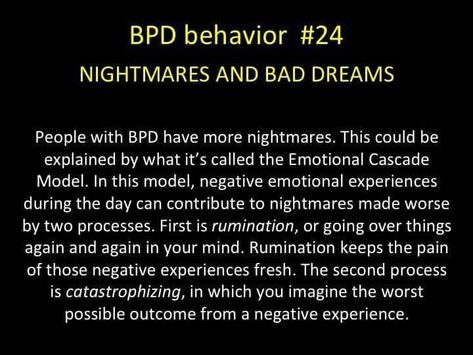 Bpd Disorder, Personality Disorder Quotes, Bpd Symptoms, Disorder Quotes, Mental Health Facts, Mental Disorders, Bad Dreams, Personality Disorder, Mental And Emotional Health