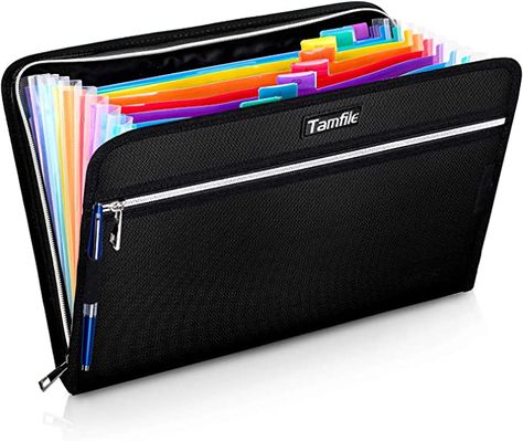 Amazon.com: Fireproof Safe Waterproof Accordion File Bag Folder Expanding Filing Folder with 14 Multicolored Pockets, A4 Letter Size, Document Organizer Holder and Color Labels /2 Zipper (Black 14.3" x 9.8") : Everything Else Document File Folder, Fireproof Safe, Accordion Folder, Document Organizer, Packing List For Cruise, File Organizer, Document Folder, Packing For A Cruise, Folder Design