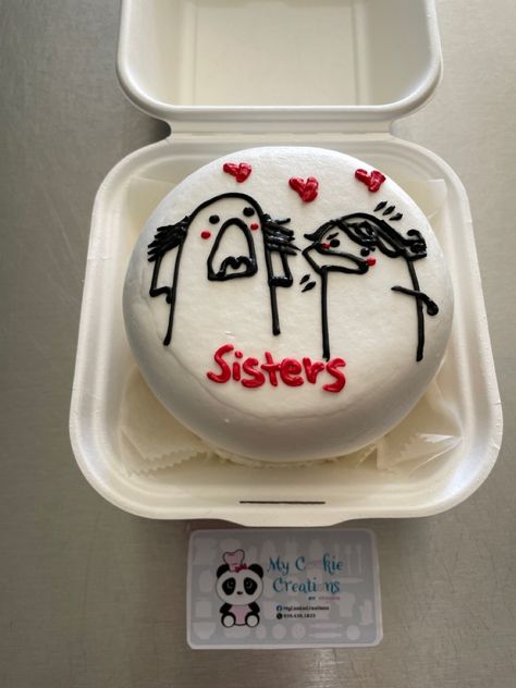 Bento Cake For Sister, Birthday Cake For Sister Ideas, Bento Cake Funny, Sister Birthday Cake, Birthday Cake Icing, Flork Bento, Sister Birthday Funny, Birthday Posters, Funny Birthday Cakes