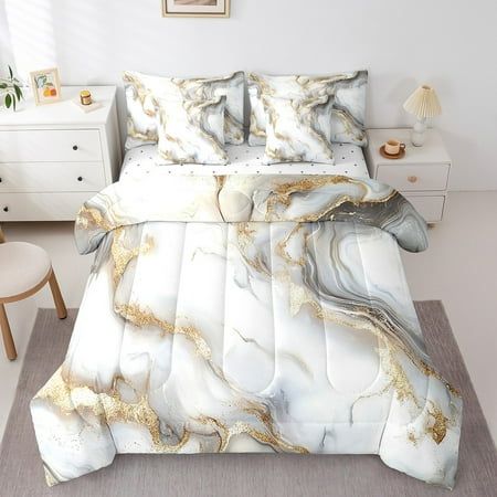 Elevate your bedroom decor with this exquisite 7-piece comforter set featuring an aesthetic design. Inspired by all the beautiful things in the world, this stylish artwork captures the essence of vibrant pattern on soft, cozy bedding. The vibrant colors and intricate details create a serene and calming atmosphere, suitable for a peaceful night's rest. Crafted from ultra soft materials, this 7pcs comforter set is not only visually stunning but also incredibly comfortable and stylish. Whether you' Marble Comforter, Marble Sheet, Marble Sheets, Teens Bedroom, Pattern Bedding, Stylish Artwork, Patterned Bedding, Tranquil Retreat, Calming Atmosphere