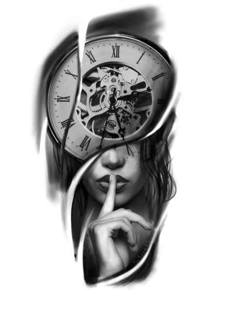 Women Clock Tattoo, Clock Face Tattoo Design, Clock Tattoo Design Women, Luis Tattoo, Compas Tattoo, Watch Tattoo Design, Small Cross Tattoos, Pocket Watch Tattoos, Tattoo Style Art