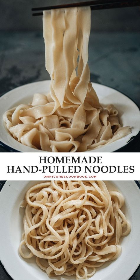 Homemade Asian Noodles, Pulled Noodles Recipe, Tasty Noodles Recipe, Pulled Noodles, Asian Noodle Recipes, Asian Noodle, Homemade Noodles, Asian Noodles, Noodles Recipe