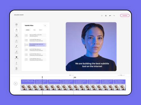 Online Video Editor - Subtitle Tool by Sabba Keynejad on Dribbble Web Layout, User Interface Design, Web Video, Web Layout Design, Ui Inspiration, Editing Tools, Website Design Inspiration, Video Editing, Ui Design