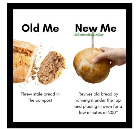 Old Me Vs New Me, Old Me New Me, Prevent Food Waste, Stale Bread, Food Saver, Reduce Food Waste, No Waste, Food Facts, Save Earth