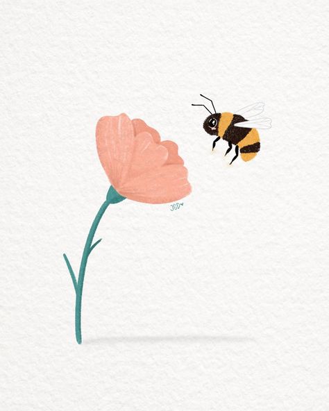 Drawing A Bee, Bumble Bee Art, The Bees Knees, Bee Drawing, Bee Painting, Bee Illustration, Lotus Art, Drawing Examples, Pottery Painting Designs