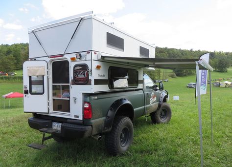 GRANDBY POP-UP (8.0' LONG BED) - Four Wheel Campers | Low Profile, Light Weight, Pop-up Truck Campers Truck Camper Interior, Truck Topper Camper, Short Bed Truck Camper, Truck Campers For Sale, Camper Flooring, Truck Camper Shells, Truck Bed Tent, Pop Up Truck Campers, Camper Diy