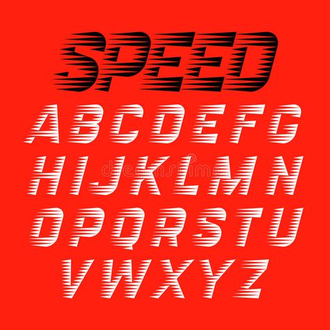 Speed style font. Sport typeface. Vector illustration stock illustration Speed Typography, Speed Font, Words Graffiti, Graffiti Font Alphabet, Bubble Graffiti, Graffiti Font Style, Free Graffiti Fonts, Fonts Graffiti, Graffiti Calligraphy