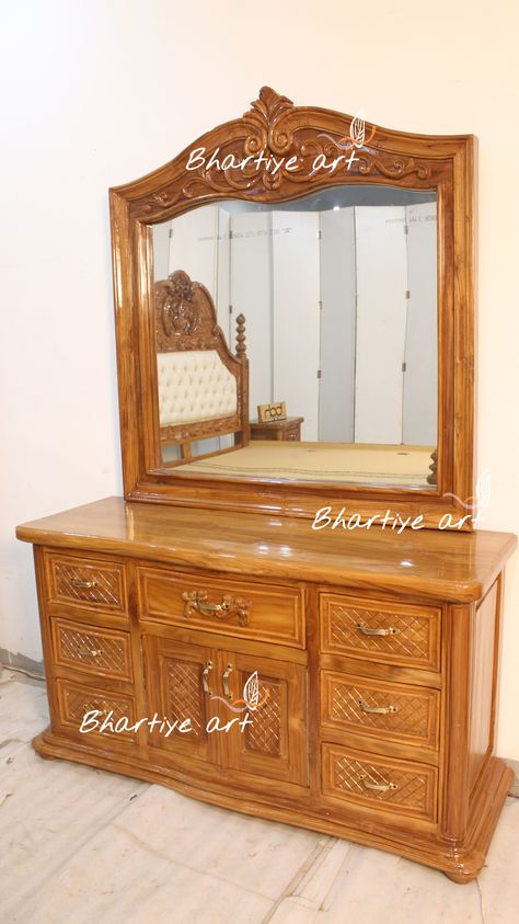 BHARTIYE ART HANDICRAFT PROVIDES A WIDEL RANGE OF WOODEN CARVED FURNITURE. ORDER US ONLINE AT +91-6397873539/ +91-9358758886 (CALL AND WHATSAPP AVAILABLE) OR OFFLINE AT OUR STORE IN SAHARANPUR (U.P) INDIA Wooden Dressing Table, Designer Room, Front Door Design Wood, Small House Front Design, Kitchen Sink Design, Door Design Images, Dressing Table Design, Bedroom Door Design, Wooden Bed Design