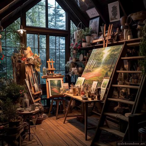 Art Studio Space, Art Studio Room, Art Studio At Home, Dream Studio, Artist Aesthetic, Studio Room, Dream Room Inspiration, Dream House Interior, Cozy Room