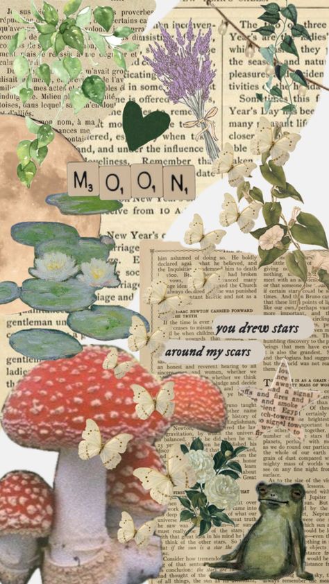 #cottagecore #aesthetic #wallpaper #mushroom #moon #goblincore Aesthetic Wallpaper Mushroom, Cottagecore Wallpaper Iphone, Fairycore Aesthetic Wallpaper, Goblincore Aesthetic Wallpaper, Wallpaper Mushroom, Cottagecore Aesthetic Wallpaper, Mushroom Background, Mushroom Moon, Mushroom Core