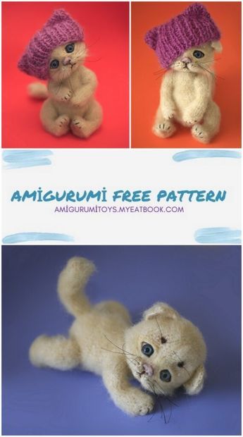 Amagarumi Animals, Realistic Amigurumi, Hat Free Crochet Pattern, Choosing Me, Animal Knitting Patterns, Crochet Cat Pattern, Sweet Cat, Crochet Mouse, Knitted Cat