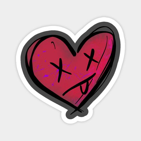 Heart illustration inspired by the in game graffiti of borderlands 2 -- Choose from our vast selection of magnets to match with your desired size to make the perfect custom magnet. Pick your favorite: Movies, TV Shows, Art, and so much more! Available in two sizes. Perfect to decorate your fridge, locker, or any magnetic surface with. Graffiti Heart Drawing, Heart Graffiti Art, Sc Stickers, Graffiti Hearts, Gothic Decor Bedroom, Inner Bicep Tattoo, Train Graffiti, Gothic Heart, Graffiti Art Letters