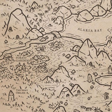 Fantasy Map Reference, Top Down Map Drawing, Fantasy Map Sketch, Fantasy Map Aesthetic, World Map Ideas, Map Fantasy Art, Fantasy Map Ideas, Diy Fantasy Map, Fantasy Map Art