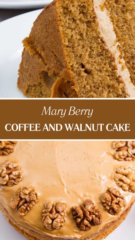 Mary Berry Coffee And Walnut Cake Coffee And Walnut Cake Recipe Mary Berry, Mary Berry Coffee And Walnut Cake, Walnut And Coffee Cake, Coffee And Walnut Birthday Cake, Mary Berry Cake Recipes, Marry Berry Recipes, Mary Berry Recipes Baking, Mary Berry Baking, Mary Berry Recipes