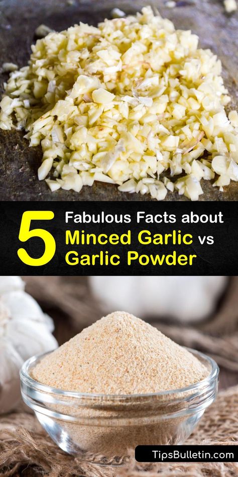 Explore different ways to add garlic flavor to dry rubs, a marinade, or any dish, from fresh cloves of garlic to dehydrated garlic, garlic minced in olive oil, garlic salt, or granulated garlic. Learn about conversions and differences in flavor, aroma, and strength. #minced #powder #garlic Planting Veggies, Dehydrated Garlic, Garlic Supplements, Granulated Garlic, Dry Cough Remedies, Dry Rubs, Garlic Garlic, Garlic Benefits, Gut Healing Recipes