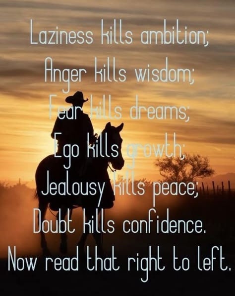 Cowboy Quotes | Facebook Cowboy Motivational Quotes, Inspirational Country Quotes, Cowboy Quotes Inspirational, Western Sayings And Quotes, Country Life Quotes, Cowboy Prayer, Positive Talk, Cowboy Wisdom, Cowboy Poetry