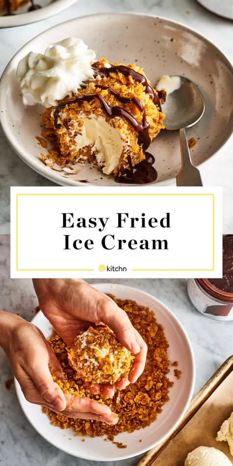 "Fried" Ice Cream Is a Creamy, Crunchy Summertime Delight Easy Fried Ice Cream, Mexican Ice Cream, Fried Ice Cream Recipe, Fried Ice Cream, Easy Ice Cream, Deep Frying, Ice Cream Recipe, Cream Desserts, Ice Cream Desserts