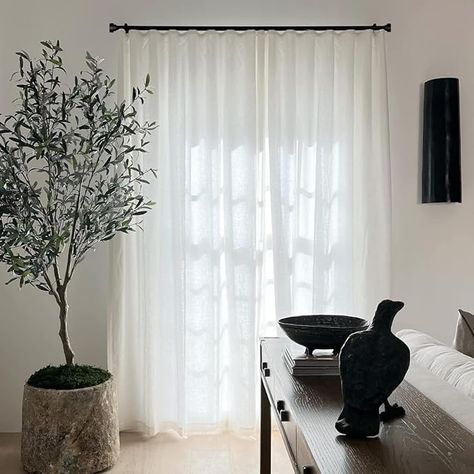 Amazon.com: Curtain Rods for Windows 48 to 84 Inch, 1 Inch Heavy Duty Curtain Rod, Black Curtain Rods, Modern Design Curtain Rod, Indoor/Outdoor Curtain Rod, Adjustable Telescope Curtain Rod, 32"-86" : Home & Kitchen Sheer Curtains Black Rod, Black Curtain Rod, Outdoor Curtain Rods, Modern Curtain Rods, Black Curtain Rods, Cute Curtains, Buy Curtains, Curtain Rod Brackets, Black Curtains