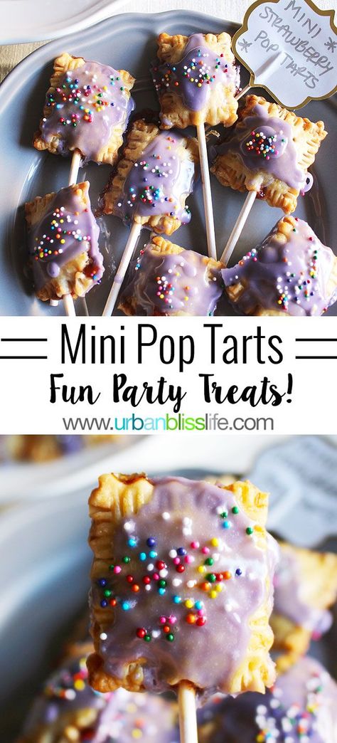 Mini Pop Tarts are adorable miniature twists on an old classic snack, and Mini Lolli-Pop Tarts make adorable Valentine's Day Treats! Recipe on UrbanBlissLife.com Homemade Lollipop, Homemade Lollipops, Poptart Recipe, Simple Desserts, Valentine's Day Treats, Pop Tart, Baking Inspiration, Mini Treats, Individual Desserts