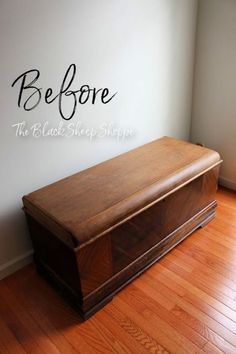 Cedar Chest Upcycle, Upcycled Cedar Chest, Antique Chest Makeover, Chest In Front Of Bed, Update Cedar Chest, Antique Hope Chest, Painting A Cedar Chest, Chest Refurbished Ideas, Cedar Trunk Makeover