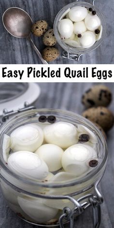 easy pickled quail eggs recipe ~ How to hard boil quail eggs, plus the easiest way to peel quail eggs ~ Easy homemade recipes for pickled quail eggs Pickled Quail Eggs Recipe, Quail Eggs Recipe, Pickled Quail Eggs, Pickled Eggs Recipe, Quail Recipes, Pickled Eggs, Meat Appetizers, Egg Recipe, Homemade Pickles