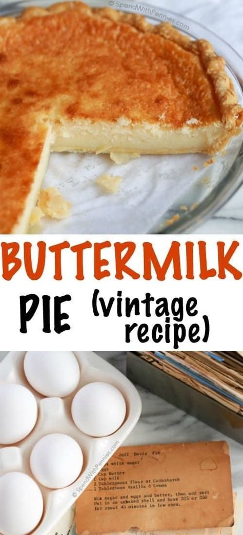 Buttermilk Pie Recipe, Weight Watcher Desserts, Resep Pasta, Buttermilk Pie, Simple Pantry, Southern Desserts, Buttermilk Recipes, Low Carb Dessert, Custard Pie