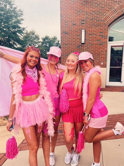 pink out sorority theme Pink Out Theme, Fnl Themes, Event Fits, Taylor Concert, Sorority Themes, Pink Run, Spirit Week Outfits, Week Outfits, Cheer Camp