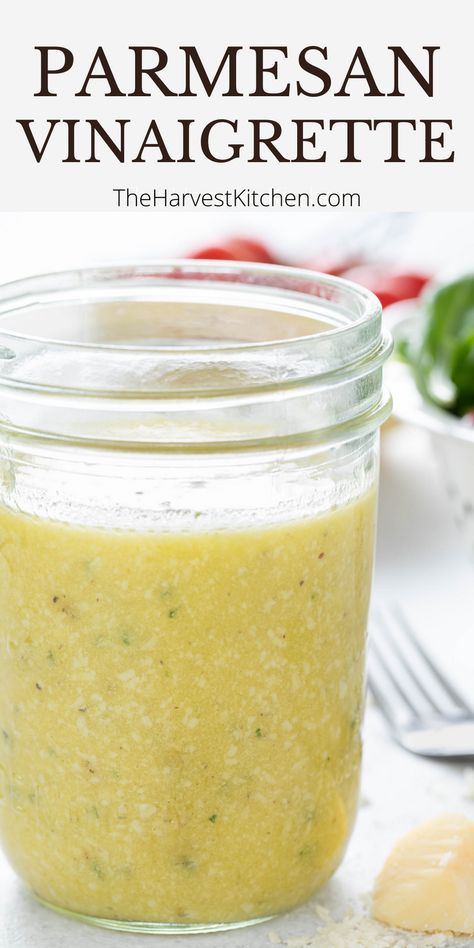 This lemon Parmesan Vinaigrette recipe is made with fresh squeezed lemon juice, Parmesan cheese, garlic, Dijon mustard, fresh parsley and extra-virgin olive oil. If you love homemade salad dressings, this Lemon Parmesan Vinaigrette dressing just might be your new go-to dressing! Quick And Easy Salad Dressing, Parmesan Vinaigrette Dressing, Lemon Parmesan Dressing, Parmesan Dressing Recipe, Vinaigrette Recipes Easy, Homemade Salad Dressings, Easy Salad Dressing Recipes, Vinaigrette Dressing Recipe, Salad Dressing Recipes Healthy