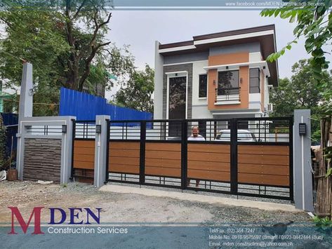 House Design & Build Contractor Quezon City Metro Manila Philippines Simple Gate Design Modern Philippines, Small House Gate, Modern House Philippines, Simple Gate Designs, Contemporary Gates, Philippines House Design, Compound Wall Design, Philippine Houses, Gate Wall Design