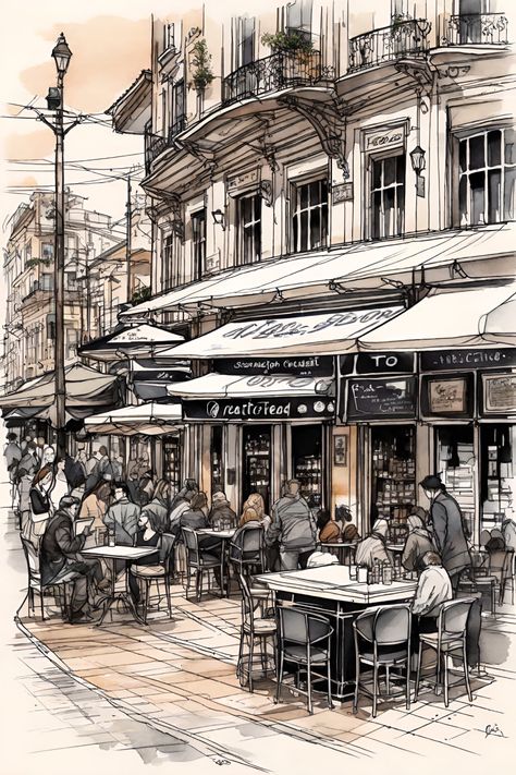 Europe Sketch, Urban Sketching Reference Photos, Buildings Drawings, Perspective Sketches, Cityscape Sketch, Camping Drawing, Architecture Journal, Perspective Sketch, Perspective Drawing Architecture