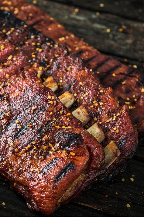 Smoked Spicy St. Louis Dry-Rubbed Ribs | Traeger Wood Pellet Grills Beef Ribs In The Oven, Cooking Beef Ribs, Ribs In The Oven, Dry Rub For Ribs, Beef Back Ribs, Pellet Grill Recipes, Wood Pellet Grills, Bbq Smoker, Smoked Meats