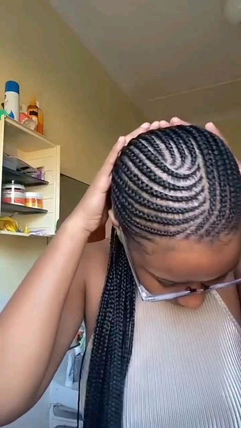 School Hairstyles Cornrow, Back To School Hairstyles Cornrow, Fulani Styles, Girl Hairstyles Black Women, Updo Cornrows, Stitch Cornrows, Big Cornrows Hairstyles, Braids Stitch, Cornrow Updo