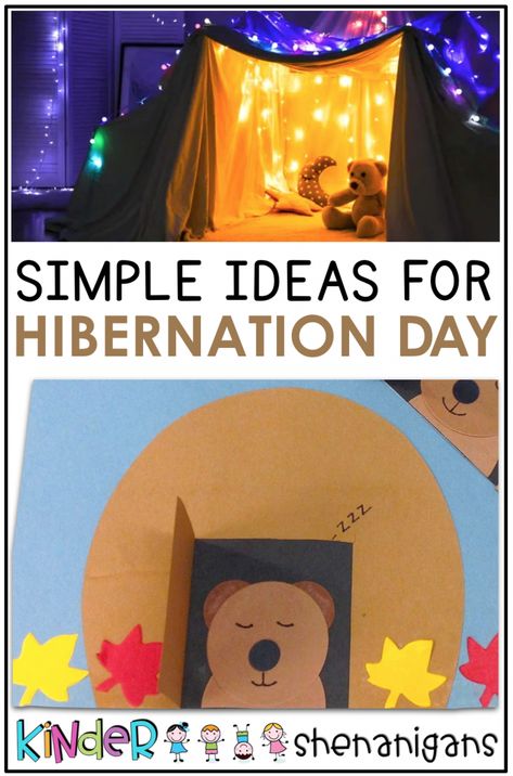 Hibernation Day Fun Hibernation Crafts For Infants, Hibernation Activities For Kindergarten, Winter Hibernation Preschool Crafts, Hibernation Process Art, Hibernation Day Preschool, Hibernation Stem Activity, Kindergarten Hibernation Activities, Hibernation Day Kindergarten, Hibernation Toddler Activities