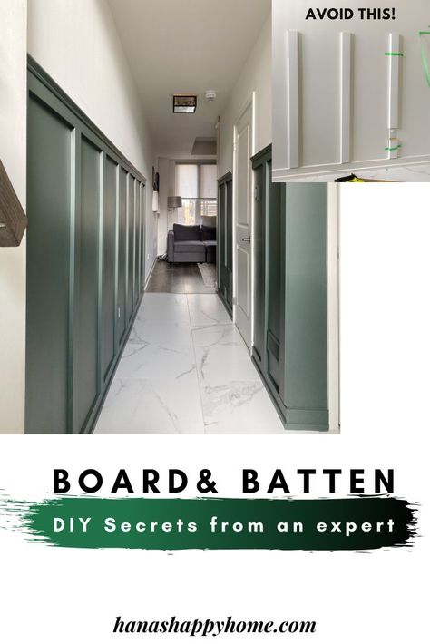 Accent Wall Hallway, Hallway Board And Batten, Board And Batten Hallway, Diy Board And Batten, Narrow Hallway Decorating, Board And Batten Wall, Narrow Hallway, Board And Batten, Hallway Decorating